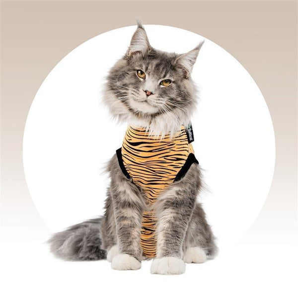 Suitical Recovery Suit for Cats, Tiger Print