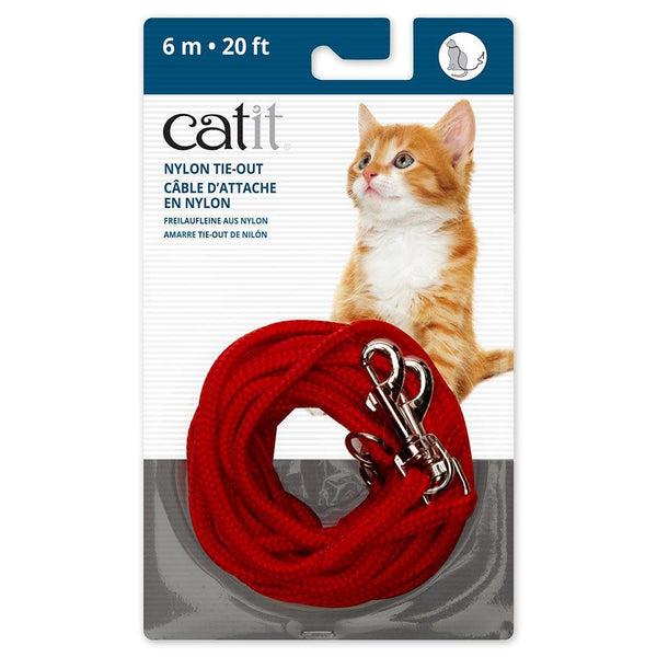 Catit Harnais de sortie pour chat en nylon, rouge.