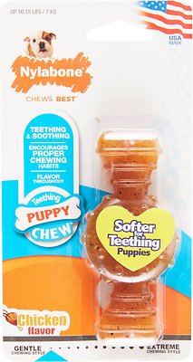 Nylabone Puppy Chew Ring Bone Chicken Flavor Dog Toy