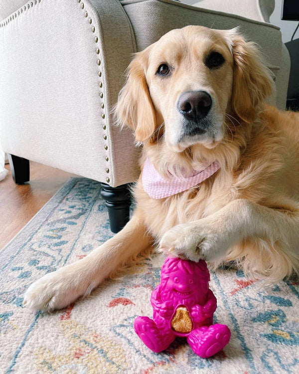 Yeti Puff & Play Yeti Dog Toy, Pink