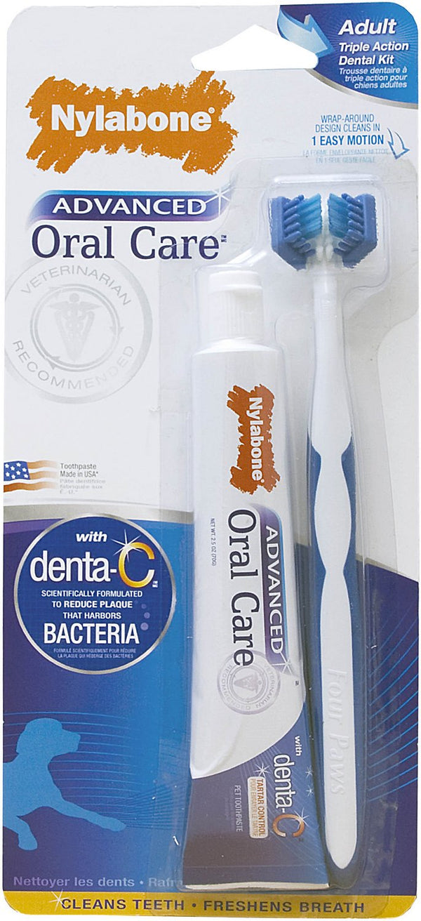 Kit Dentaire Complet Nylabone Advanced Oral Care Triple Action pour Chien