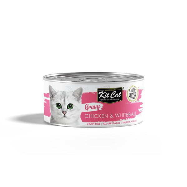 Kit Cat Nourriture de type sauce au poulet et poisson blanc