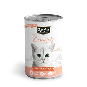 Kit Cat Complete Cuisine Chicken & Salmon in Broth Wet Cat Food Can