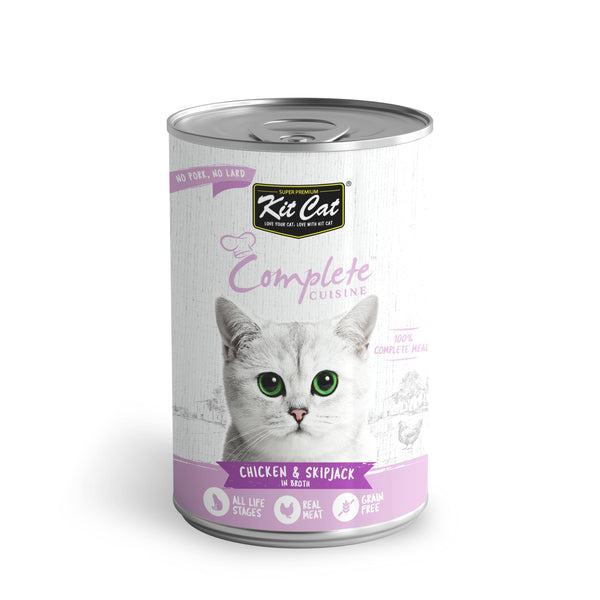 Kit Cat Complete Cuisine Chicken & Skipjack in Broth Wet Cat Food Can