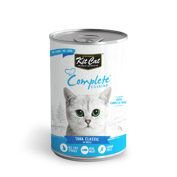 Kit Cat Complete Cuisine Tuna Classic in Broth Wet Cat Food Can