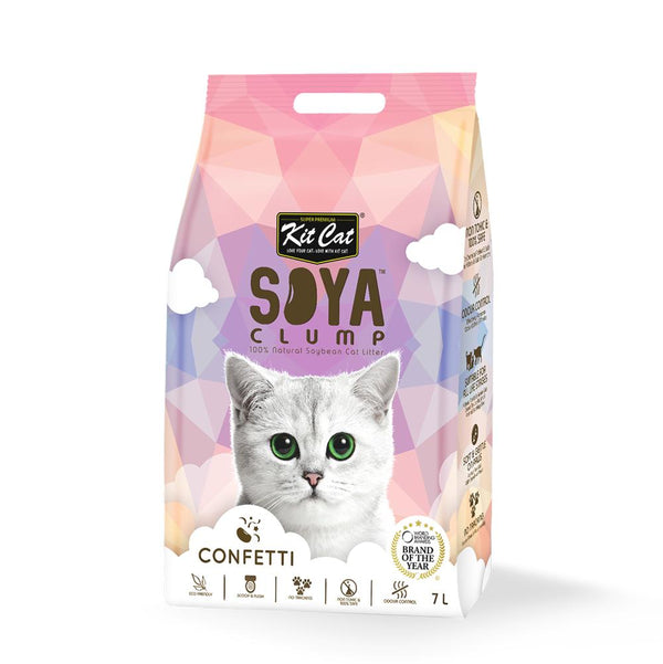 Kit Cat Soya Clump de soya litière pour chats, confettis