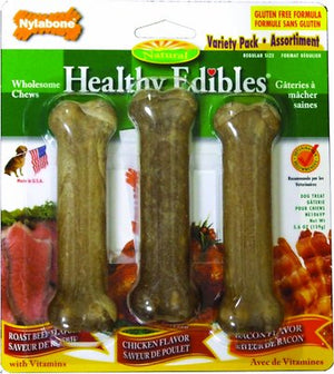 Nylabone Healthy comestibles Lot de trois saveurs assorties pour chien