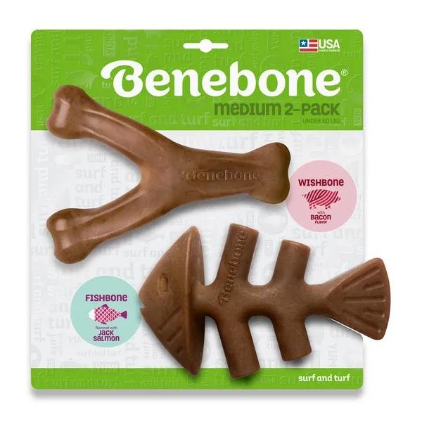 Benebone Wishbone & Fishbone Dog Toy, Medium