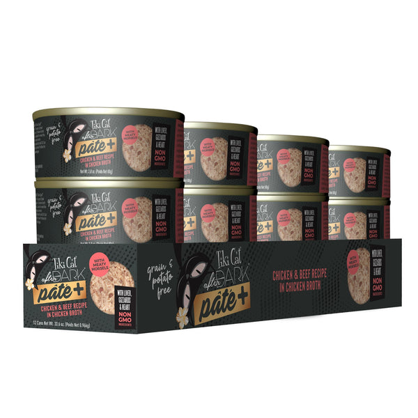 Tiki Cat After Dark Pate+ Chicken & Beef Wet Cat Food Can