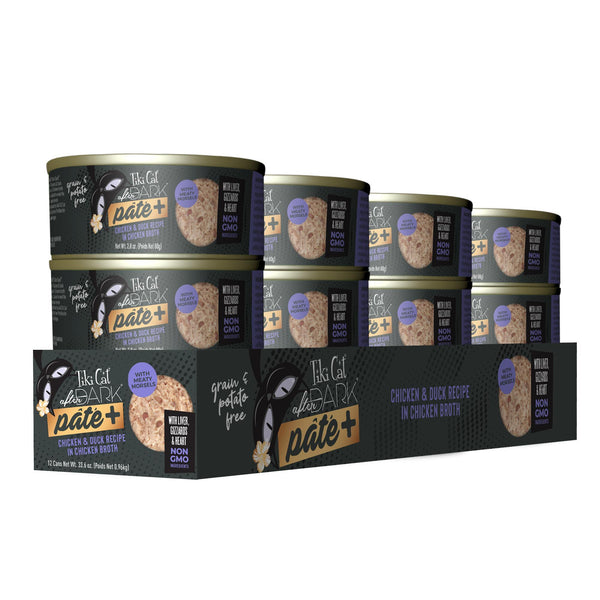 Tiki Cat After Dark Pate+ Chicken & Duck Wet Cat Food Can