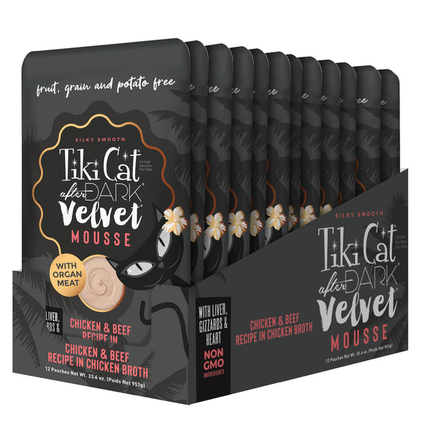 Tiki Cat After Dark Velvet Mousse Chicken & Beef Wet Cat Food Pouch