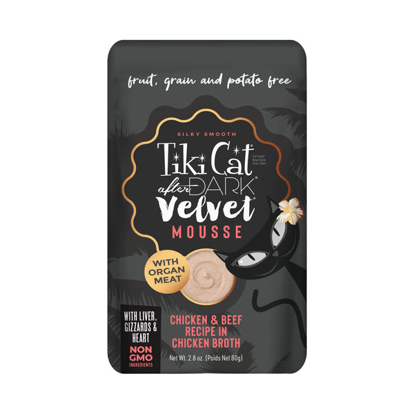 Tiki Cat After Dark Velvet Mousse Chicken & Beef Wet Cat Food Pouch
