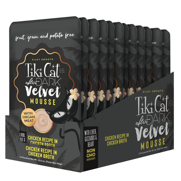 Tiki Cat After Dark Velours Mousse Poulet Sachet de Nourriture Humide pour Chats