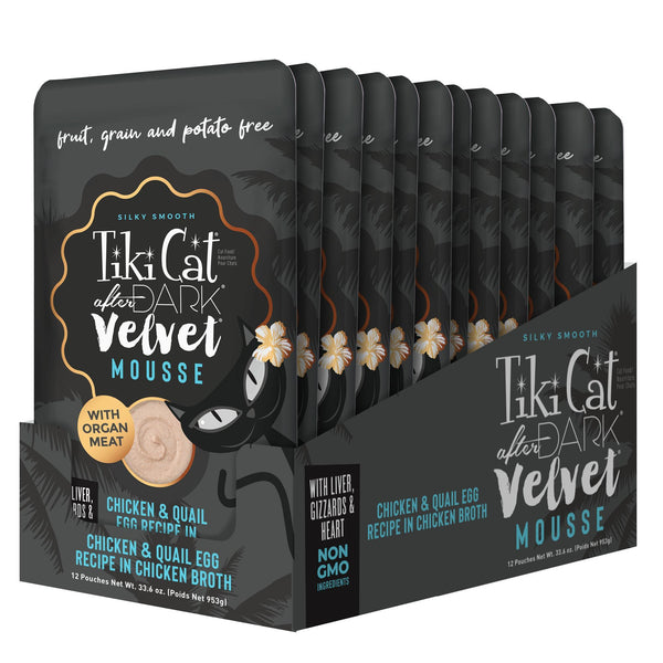 Tiki Cat After Dark Velvet Mousse Chicken & Quail Egg Wet Cat Food Pouch