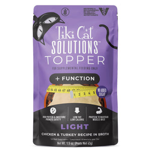 Tiki Cat Solutions Light Topper Chicken & Turkey in Broth Wet Cat Food Topper Pouch