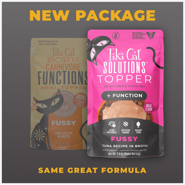 Tiki Cat Solutions Fussy Topper Tuna in Broth Wet Cat Food Topper Pouch