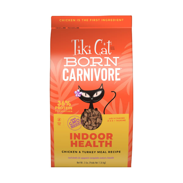 Tiki Cat Born Carnivore Indoor Health Chicken & Turkey Meal Non-GMO Dry Cat Food