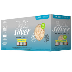 Tiki Cat Silver Variety Pack Senior Wet Cat Food Can, 2.4-oz, 12-pk
