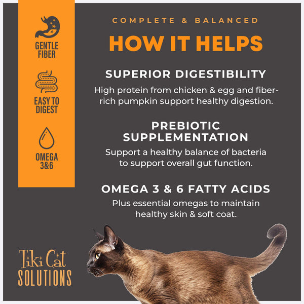 Tiki Cat Solutions Digestion Mousse Chicken & Egg in Broth Wet Cat Food Pouch