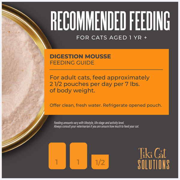 Tiki Cat Solutions Digestion Mousse Chicken & Egg in Broth Wet Cat Food Pouch