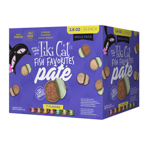 Tiki Cat Fish Favorites Pate Mega Pack Wet Cat Food Can, 2.8-oz, 24-pk
