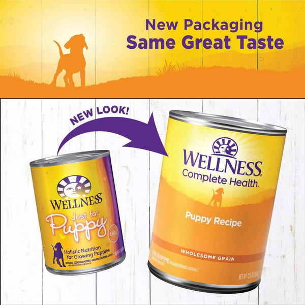 Wellness Complete Health Puppy Chicken & Salmon Wet Dog Food Can