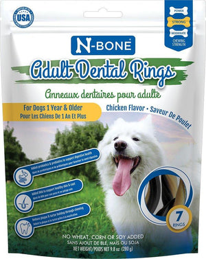 N-Bone Adult Dental Rings Friandises saveur poulet pour chiens