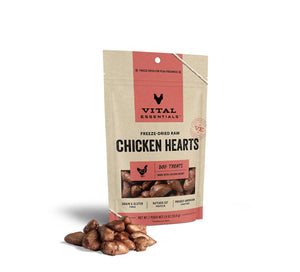 Vital Essentials Chicken Hearts Freeze-Dried Raw Dog Treats