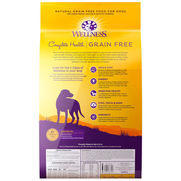 Wellness Complete Health Grain-Free Adult Lamb Dry Dog Food