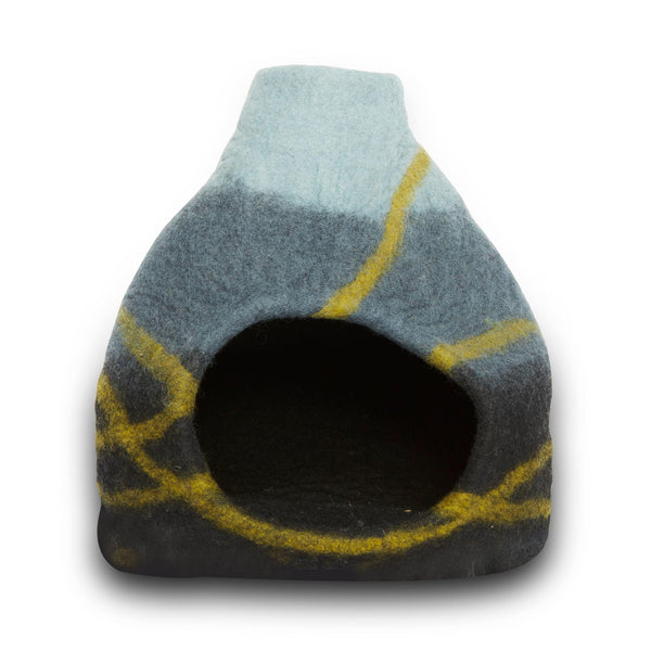 Dharma Dog Karma Cat Grotte pour animaux Vase Rayé, noir