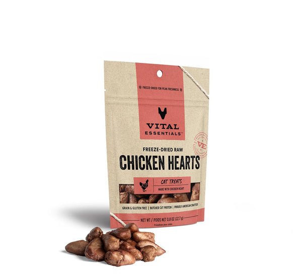 Vital Essentials Chicken Hearts Freeze-Dried Raw Cat Treats