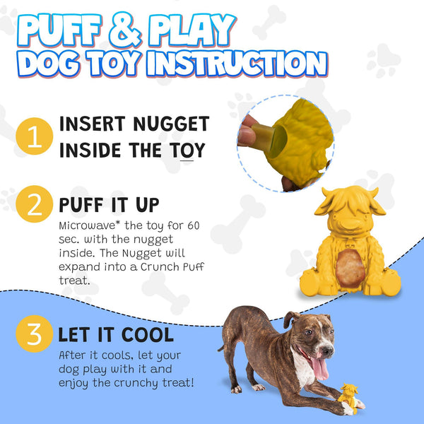 Yeti Puff & Play Yak Dog Toy, Yellow
