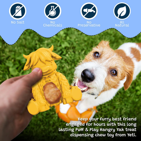 Yeti Puff & Play Yak Dog Toy, Yellow
