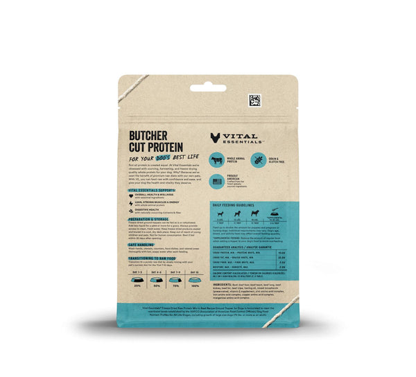 Vital Essentials Beef Protein Mix-In Ground Freeze-Dried Raw Dog Food Topper
