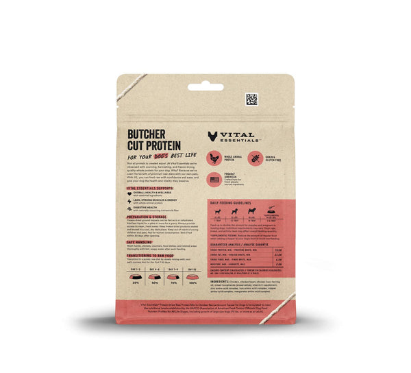 Vital Essentials Chicken Protein Mix-In Ground Freeze-Dried Raw Dog Food Topper