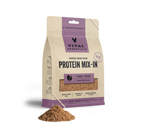 Vital Essentials Turkey Protein Mix-In Ground Freeze-Dried Raw Dog Food Topper