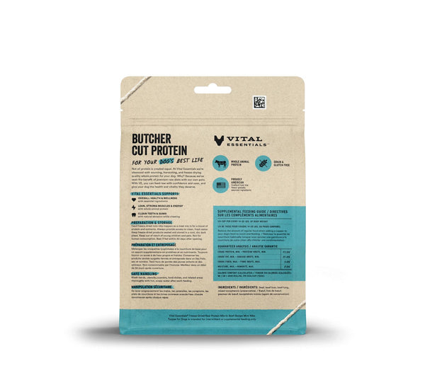 Vital Essentials Beef Protein Mix-In Mini Nibs Freeze-Dried Raw Dog Food Topper