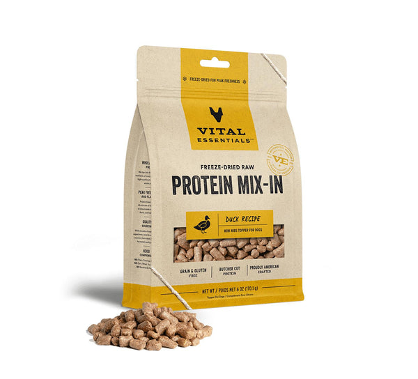 Vital Essentials Duck Protein Mix-In Mini Nibs Freeze-Dried Raw Dog Food Topper