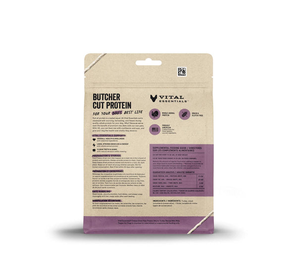 Vital Essentials Turkey Protein Mix-In Mini Nibs Freeze-Dried Raw Dog Food Topper