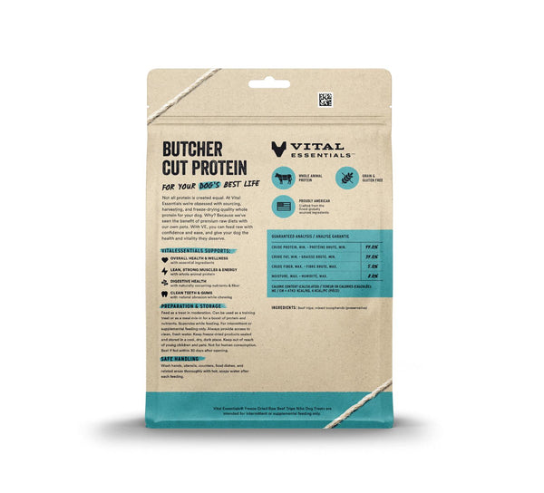 Vital Essentials Beef Tripe Nibs Freeze-Dried Raw Dog Treats