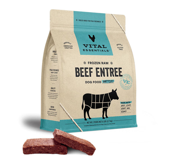 Vital Essentials Galettes Entrée de Bœuf Nourriture crue congelée pour chiens