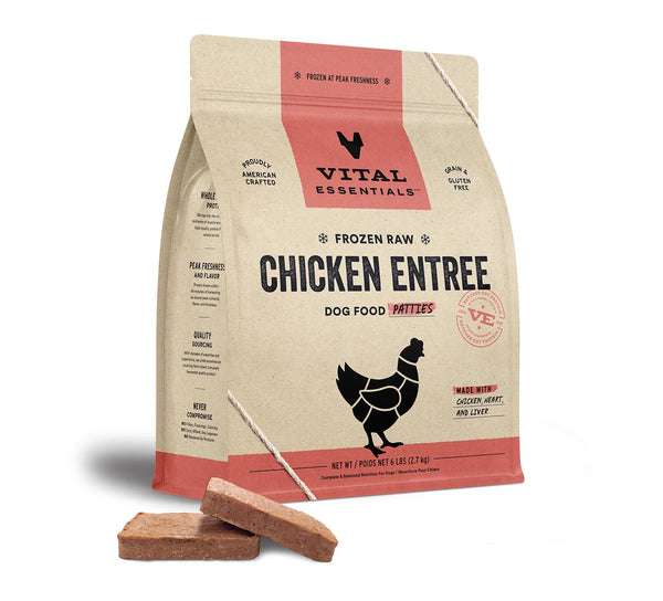 Vital Essentials Chicken Entree Patties Frozen Raw Dog Food