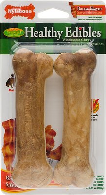 Nylabone Healthy Edibles Twin Pack Bacon Flavor Dog Bone Treats