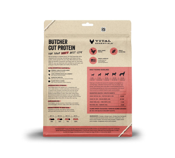 Vital Essentials Chicken Entree Mini Patties Freeze-Dried Raw Dog Food