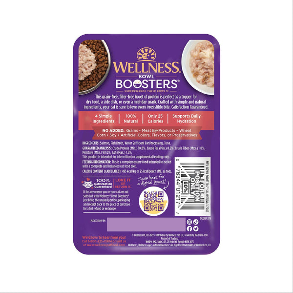 Wellness Bowl Boosters Flaked Salmon & Tuna in Broth Grain-Free Wet Cat Food Topper