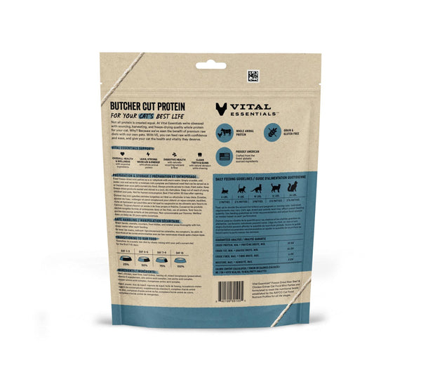 Vital Essentials Mini galettes lyophilisées crues bœuf & poulet pour chats