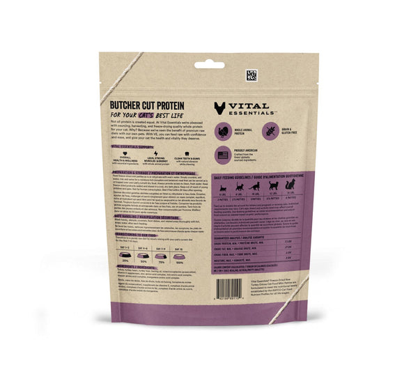 Vital Essentials Turkey Entree Mini Patties Freeze-Dried Raw Cat Food