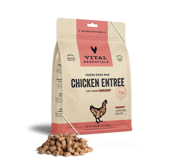Vital Essentials Chicken Entree Mini Nibs Freeze-Dried Raw Cat Food