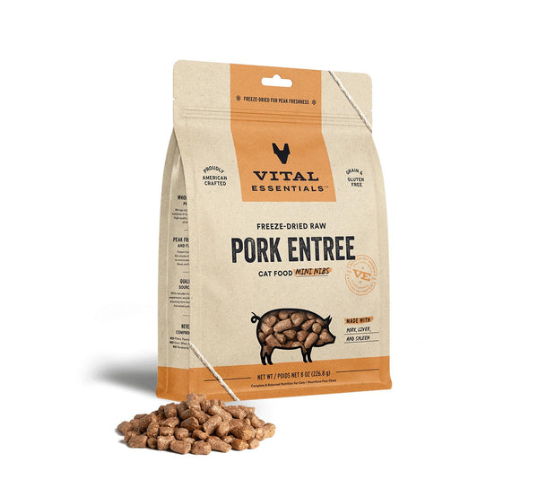 Vital Essentials Pork Entree Mini Nibs Freeze-Dried Raw Cat Food