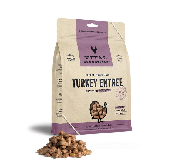 Vital Essentials Turkey Entree Mini Nibs Freeze-Dried Raw Cat Food